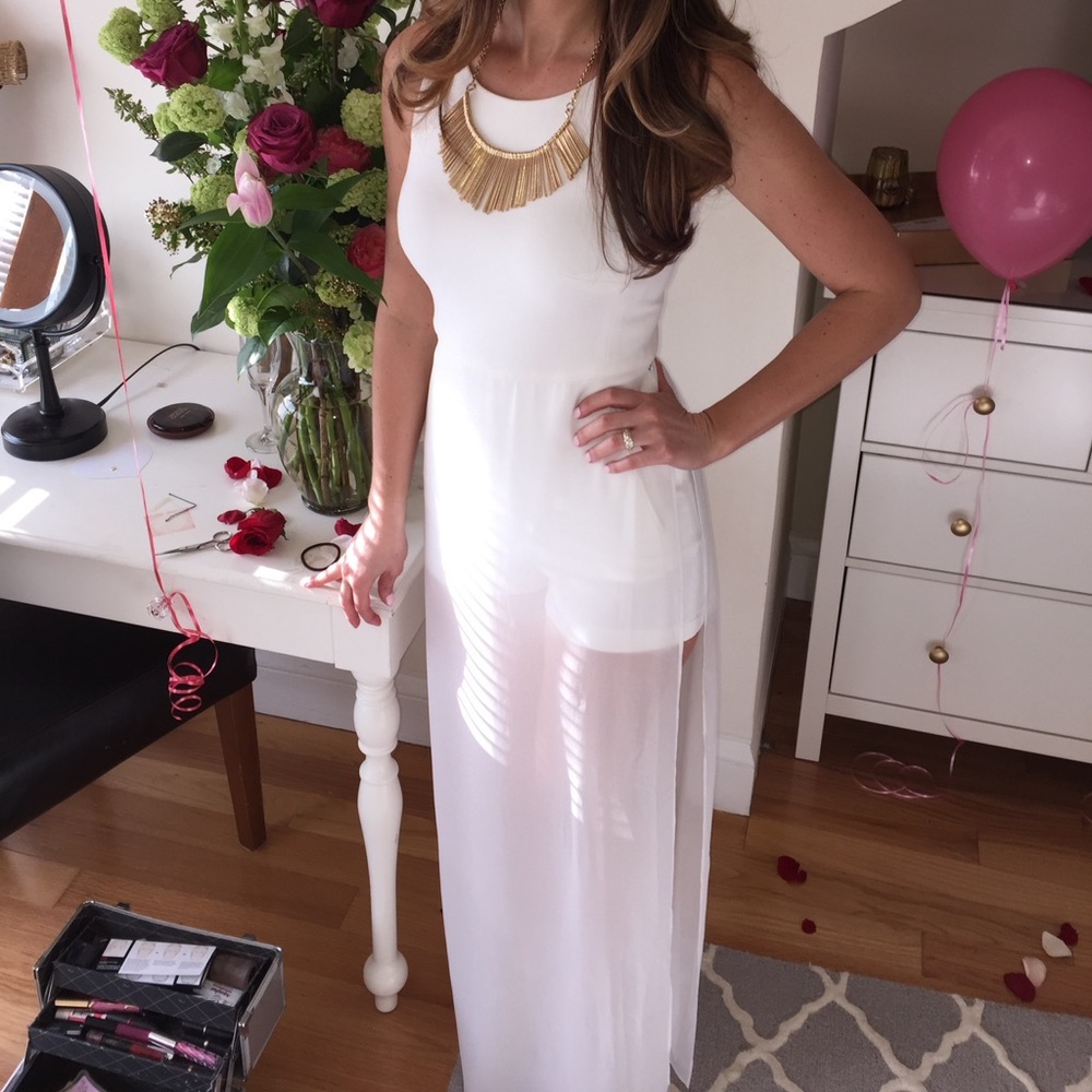 BCBG white romper/dress